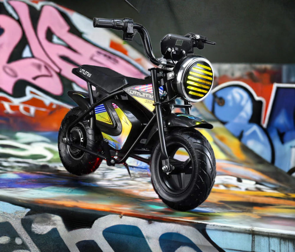 LittleTrax kids electric monkey bike 350w 3 speed | kids 12” dirt bike alternative to 50cc kids mini bike - MotoX1 Motocross ATV 