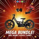 FEBRUARY PRE ORDER - Revvi 16" Junior 16” Electric Balance bike (Big wheel) -BUNDLE - MotoX1 Motocross ATV 